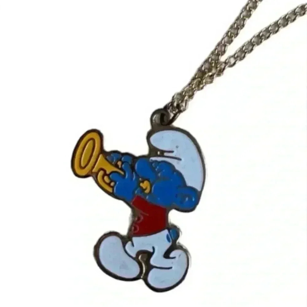 Vintage 80s Smurf Necklace signed “1989 Peyo”